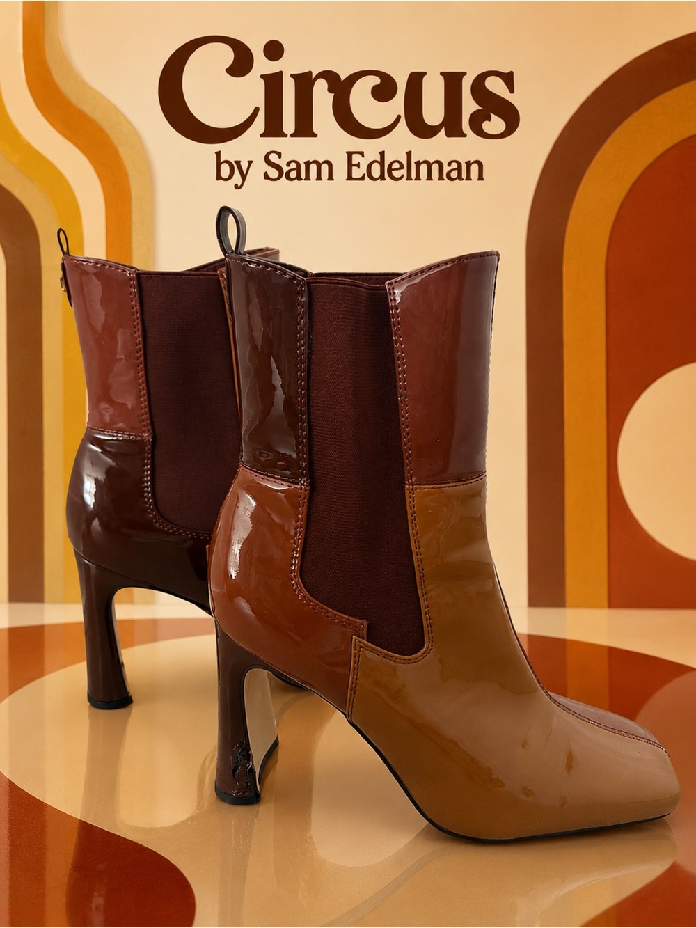Circus NY by Sam Edelman Elle Patchwork Mod Retro Boots Size 9.5
